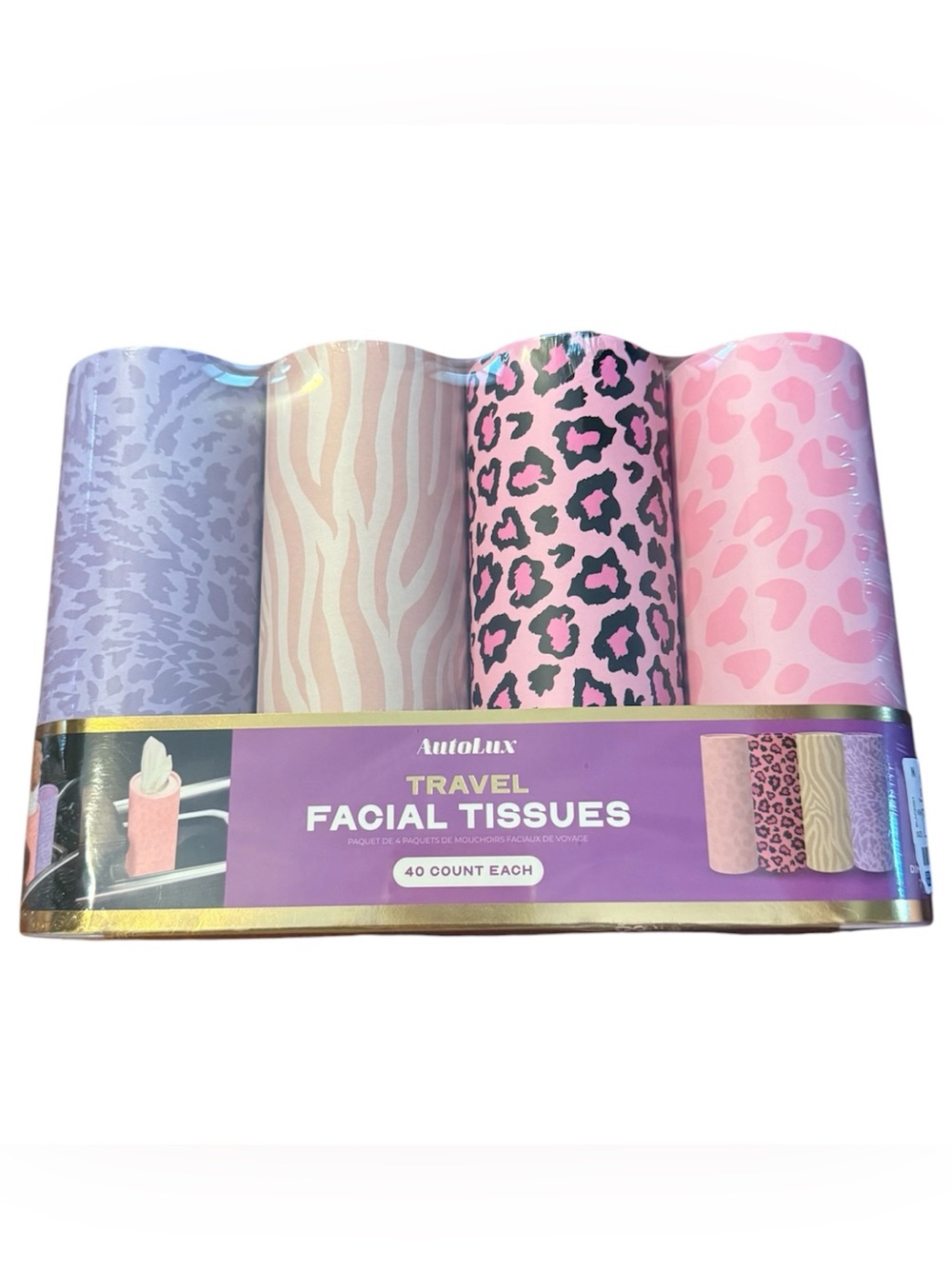 AutoLux Travel Facial Tissues 4 Pack